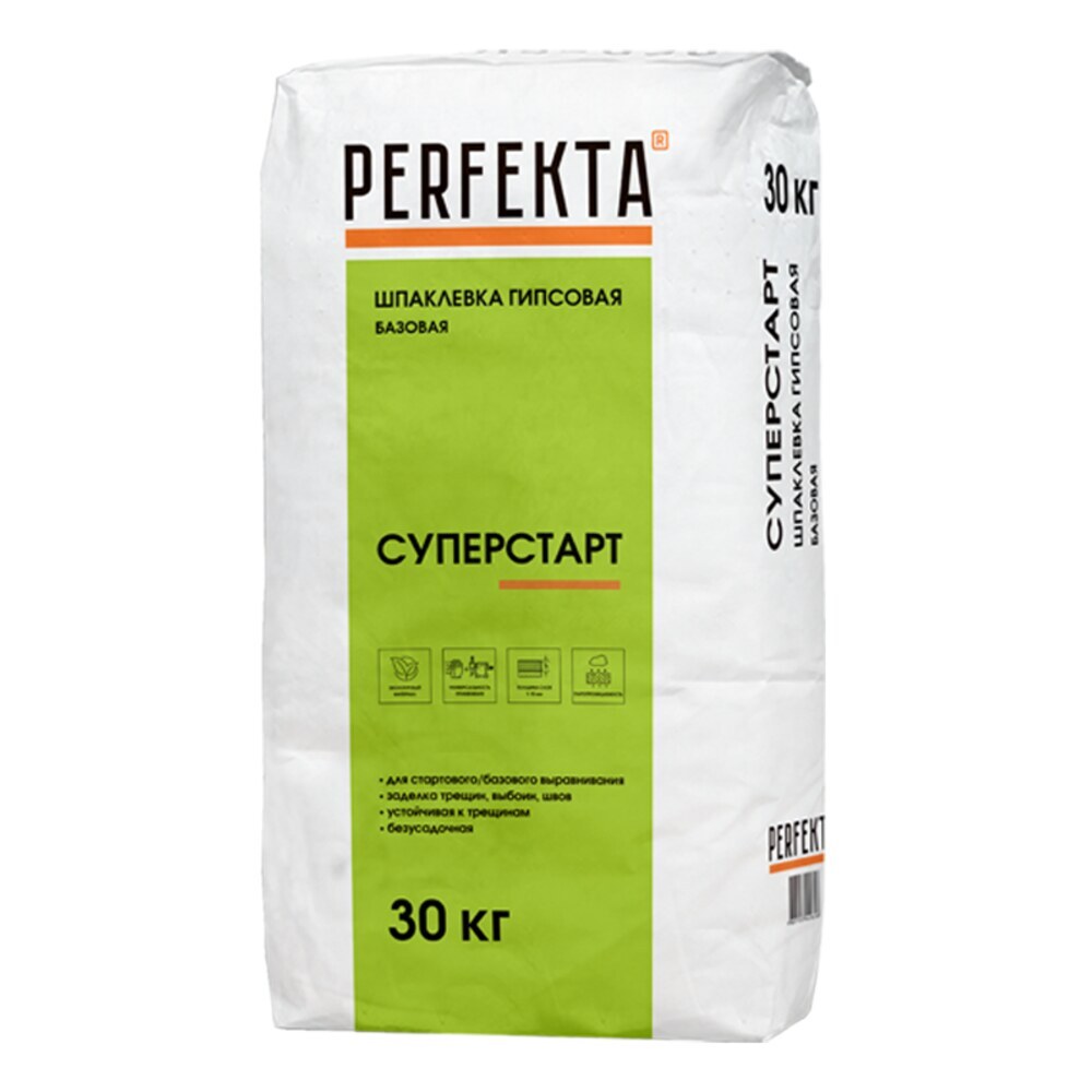 Шпаклевка гипсовая базовая Суперстарт, 30 кг