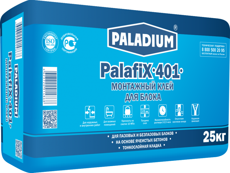 Монтажный клей для БЛОКА PalafiХ-401, 25 кг