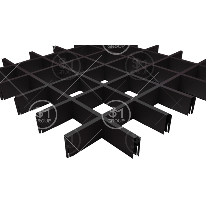 Подвесной потолок грильято с ячейкой 50*50, h=30, черный