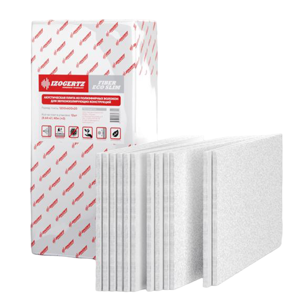 Звукопоглощающая синтетическая плита Izogertz Fiber Eco Slim